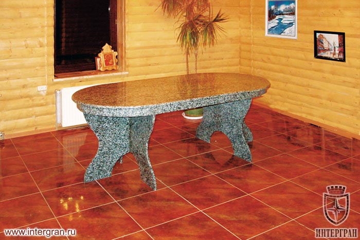 Стол из серого гранита st0008 от компании «ИНТЕРГРАН» | Изготовление столов из натурального камня