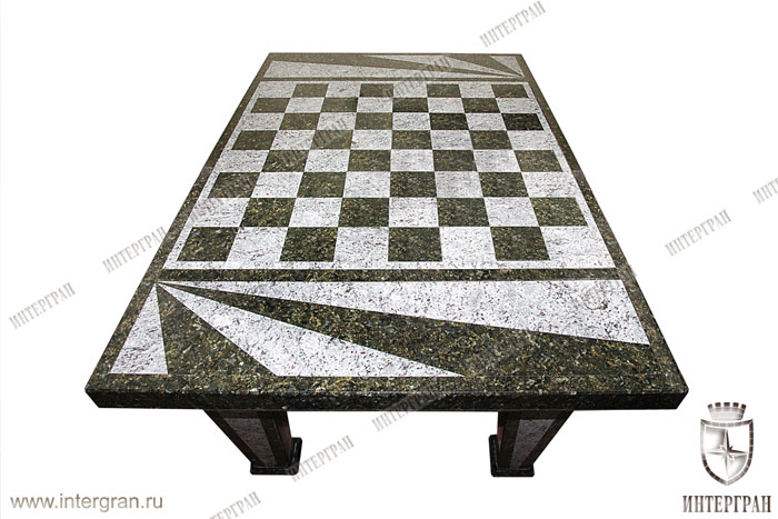 Шахматный стол из гранита st0002 от компании «ИНТЕРГРАН» | Изготовление столов из натурального камня