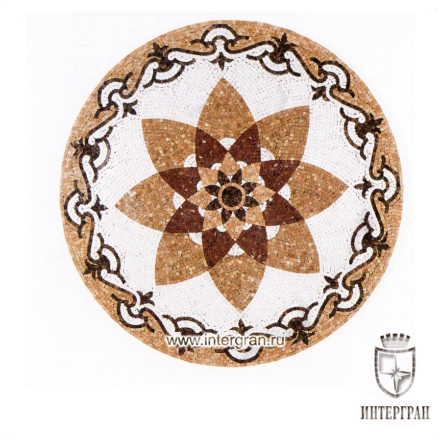 Мозаичное панно RMKR0129 от компании «ИНТЕРГРАН» | Изготовление мозаики из натурального камня