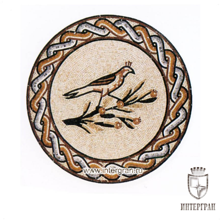 Мозаичное панно RMKR0136 от компании «ИНТЕРГРАН» | Изготовление мозаики из натурального камня