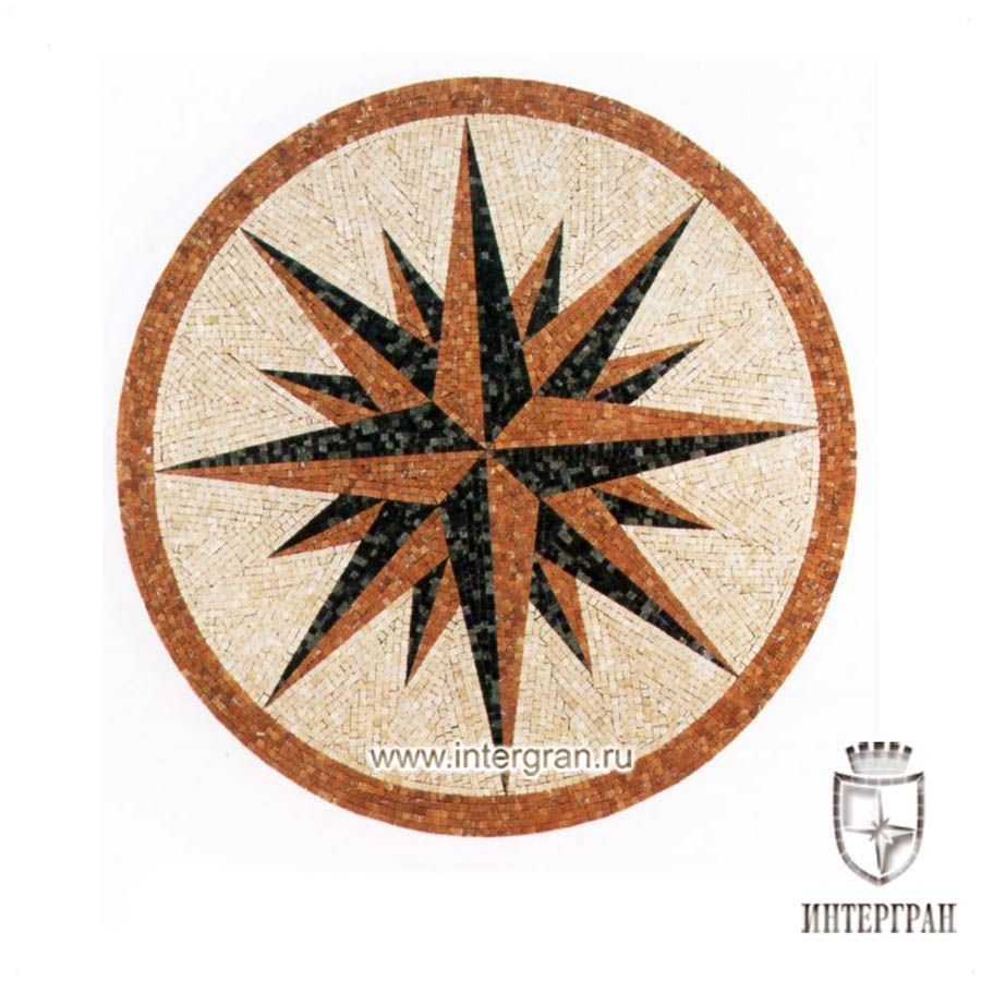 Мозаичное панно RMKR0141 от компании «ИНТЕРГРАН» | Изготовление мозаики из натурального камня