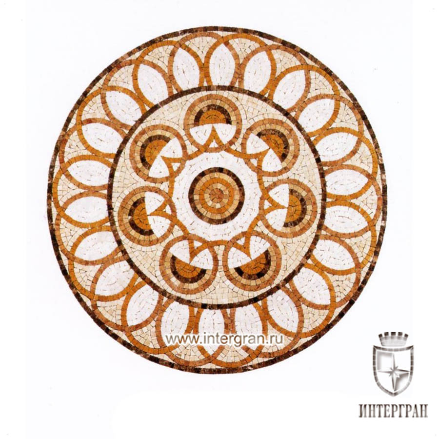 Мозаичное панно RMKR0144 от компании «ИНТЕРГРАН» | Изготовление мозаики из натурального камня