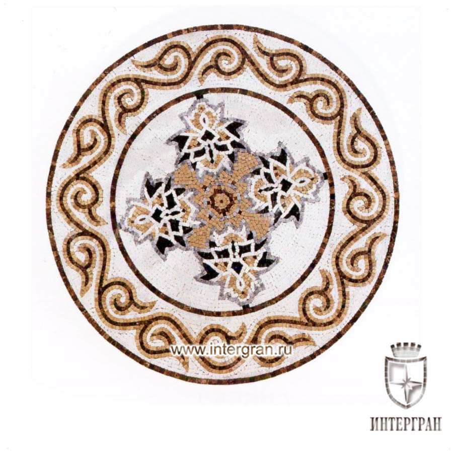 Мозаичное панно RMKR0147 от компании «ИНТЕРГРАН» | Изготовление мозаики из натурального камня
