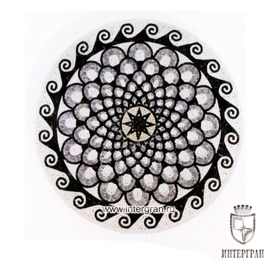 Мозаичное панно RMKR0149 от компании «ИНТЕРГРАН» | Изготовление мозаики из натурального камня