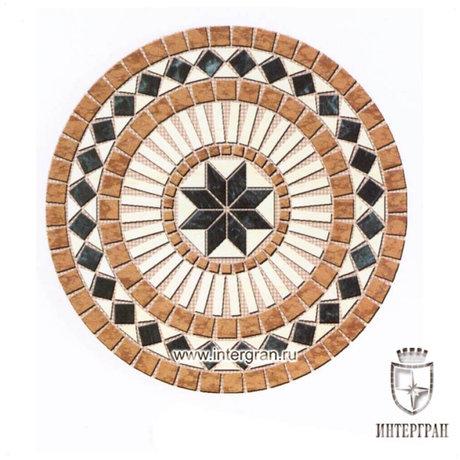 Мозаичное панно RMKR0156 от компании «ИНТЕРГРАН» | Изготовление мозаики из натурального камня