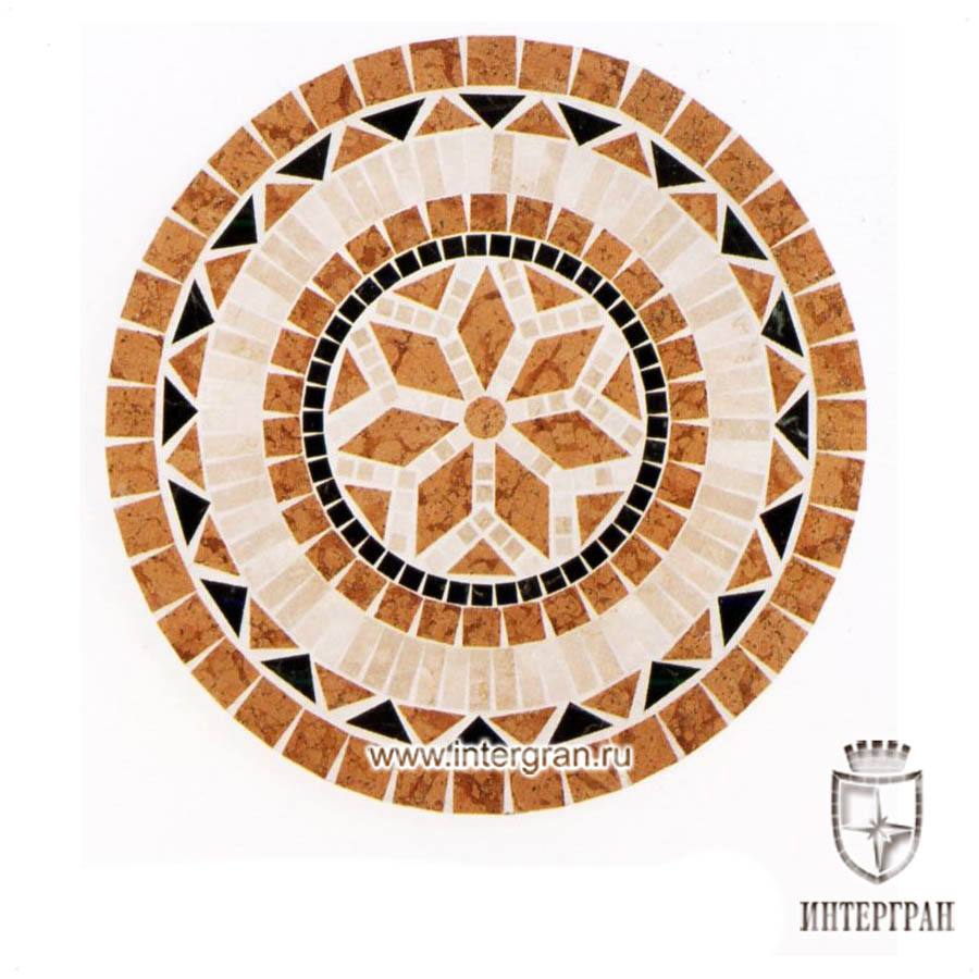Мозаичное панно RMKR0161 от компании «ИНТЕРГРАН» | Изготовление мозаики из натурального камня