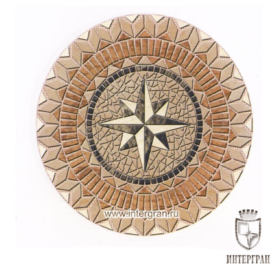 Мозаичное панно RMKR0166 от компании «ИНТЕРГРАН» | Изготовление мозаики из натурального камня