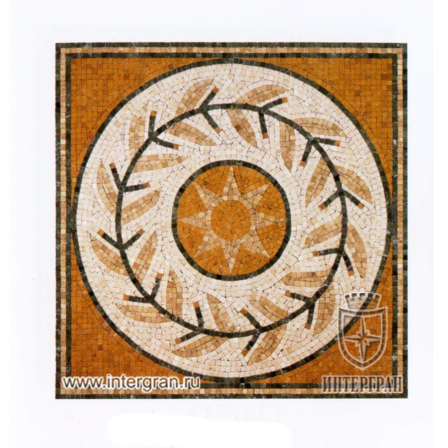 Мозаичный ковер RMKV0050 от компании «ИНТЕРГРАН» | Изготовление мозаики из натурального камня