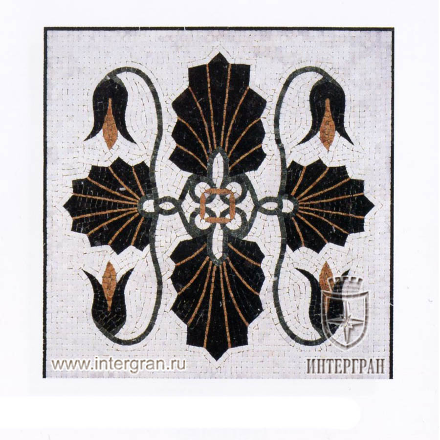 Мозаичный ковер RMKV0058 от компании «ИНТЕРГРАН» | Изготовление мозаики из натурального камня
