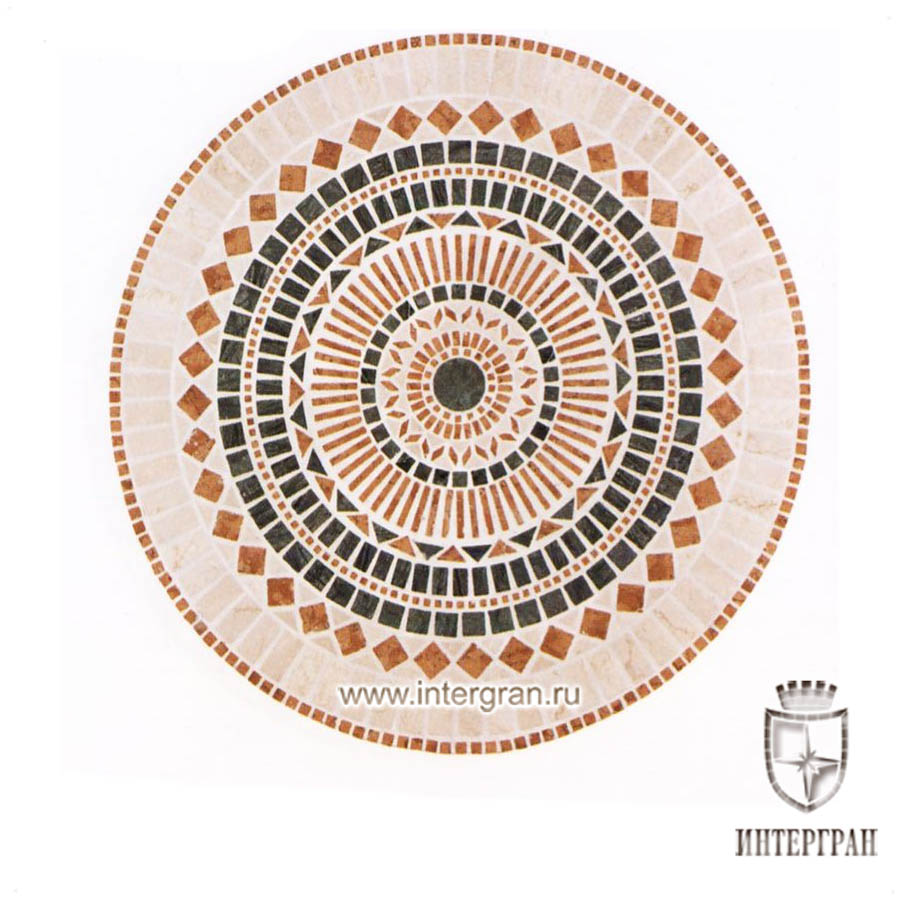 Мозаичный ковер RMKV0060 от компании «ИНТЕРГРАН» | Изготовление мозаики из натурального камня
