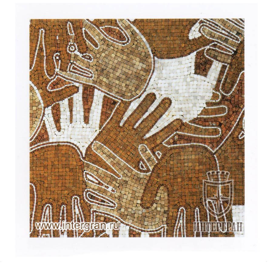 Мозаичный ковер RMKV0063 от компании «ИНТЕРГРАН» | Изготовление мозаики из натурального камня