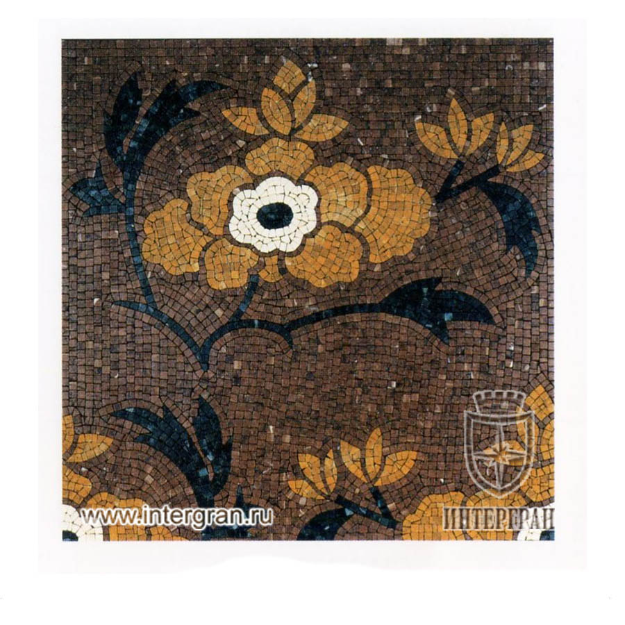 Мозаичный ковер RMKV0066 от компании «ИНТЕРГРАН» | Изготовление мозаики из натурального камня