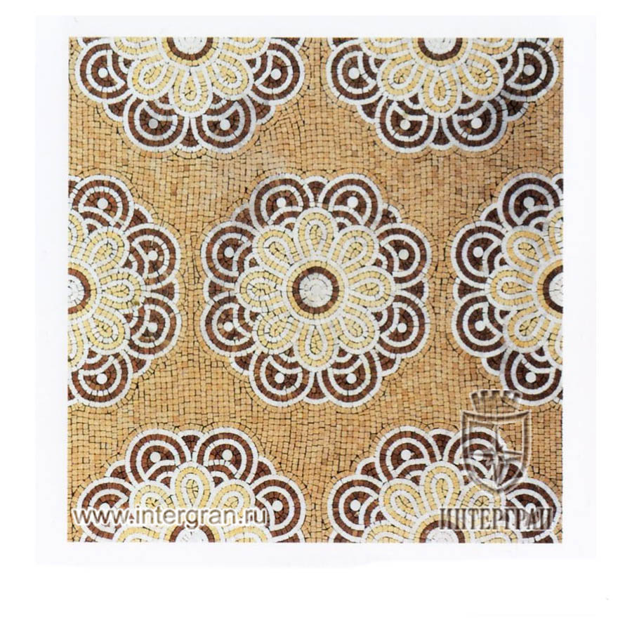 Мозаичный ковер RMKV0069 от компании «ИНТЕРГРАН» | Изготовление мозаики из натурального камня