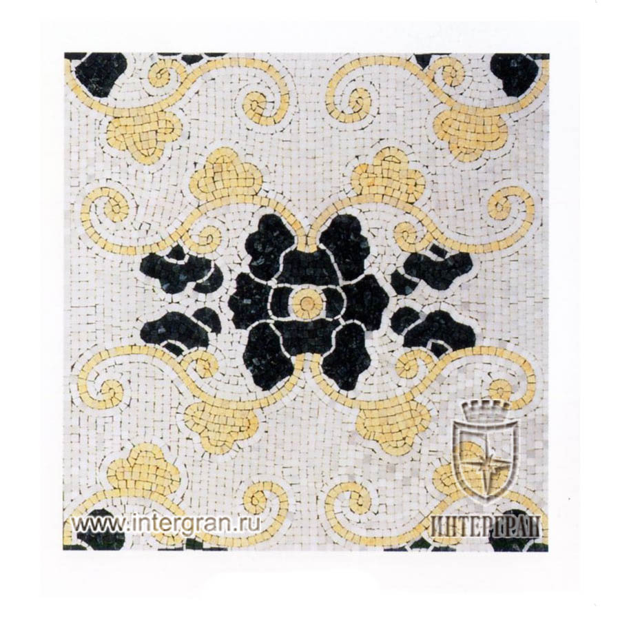 Мозаичный ковер RMKV0071 от компании «ИНТЕРГРАН» | Изготовление мозаики из натурального камня