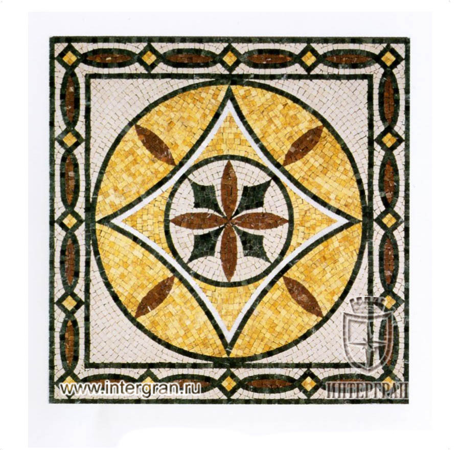 Мозаичный ковер RMKV0080 от компании «ИНТЕРГРАН» | Изготовление мозаики из натурального камня
