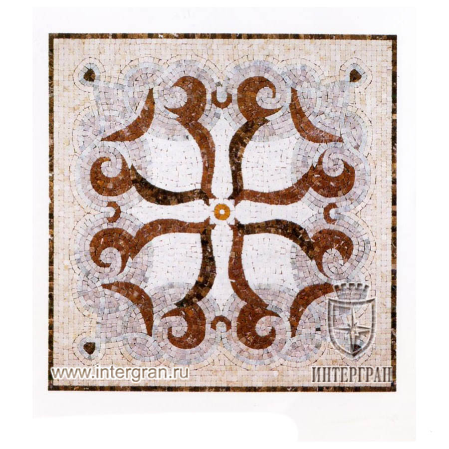 Мозаичный ковер RMKV0085 от компании «ИНТЕРГРАН» | Изготовление мозаики из натурального камня