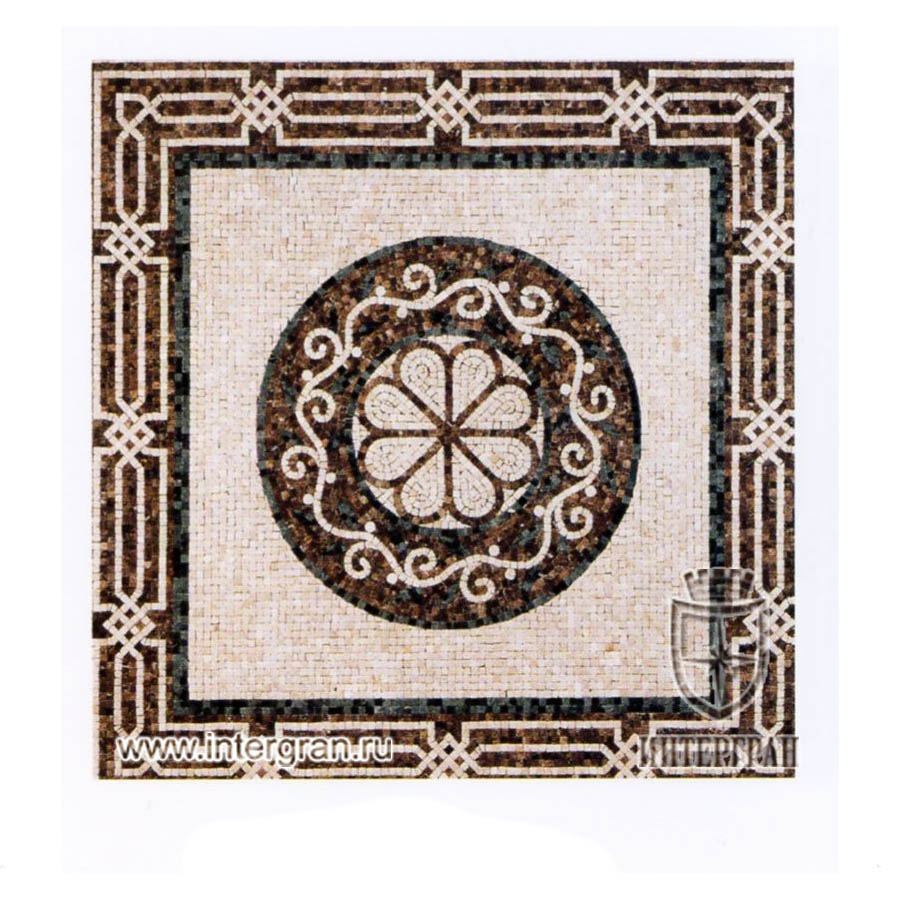 Мозаичный ковер RMKV0087 от компании «ИНТЕРГРАН» | Изготовление мозаики из натурального камня