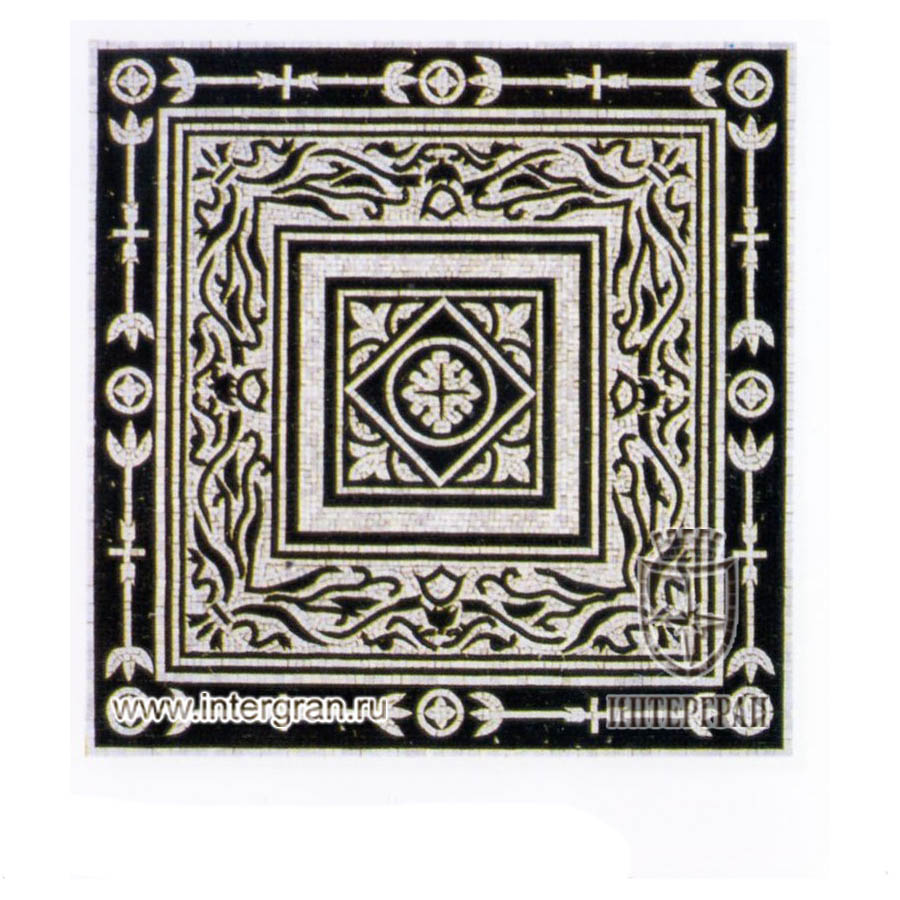 Мозаичный ковер RMKV0098 от компании «ИНТЕРГРАН» | Изготовление мозаики из натурального камня