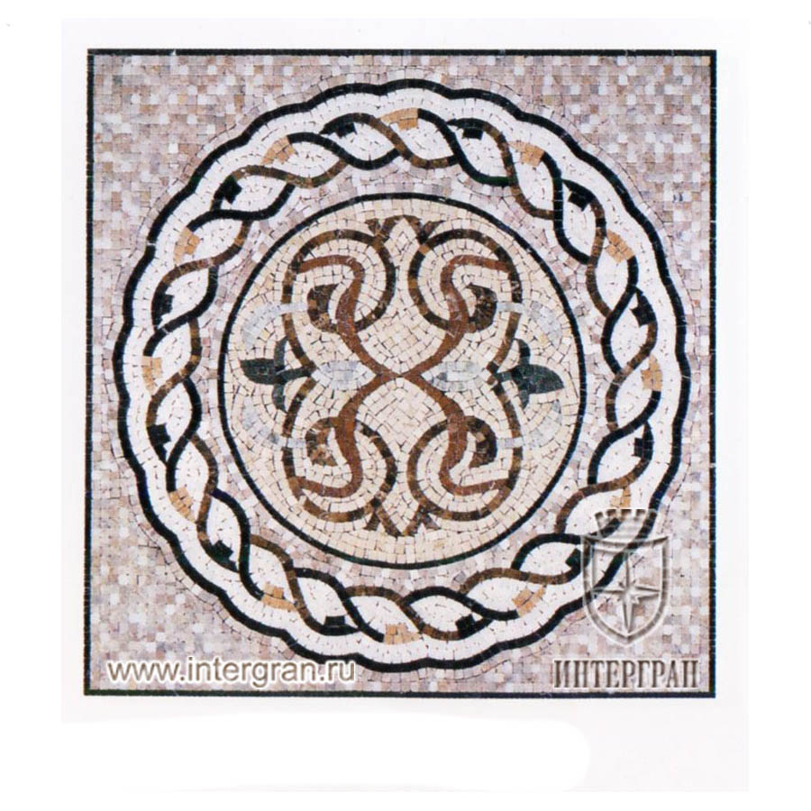 Мозаичный ковер RMKV0101 от компании «ИНТЕРГРАН» | Изготовление мозаики из натурального камня
