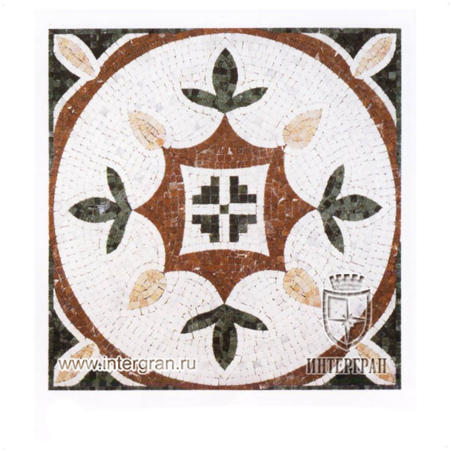 Мозаичный ковер RMKV0105 от компании «ИНТЕРГРАН» | Изготовление мозаики из натурального камня