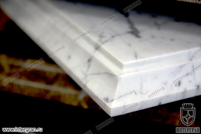 Подоконники из белого мрамора от компании «ИНТЕРГРАН» | Изготовление подоконников из натурального камня