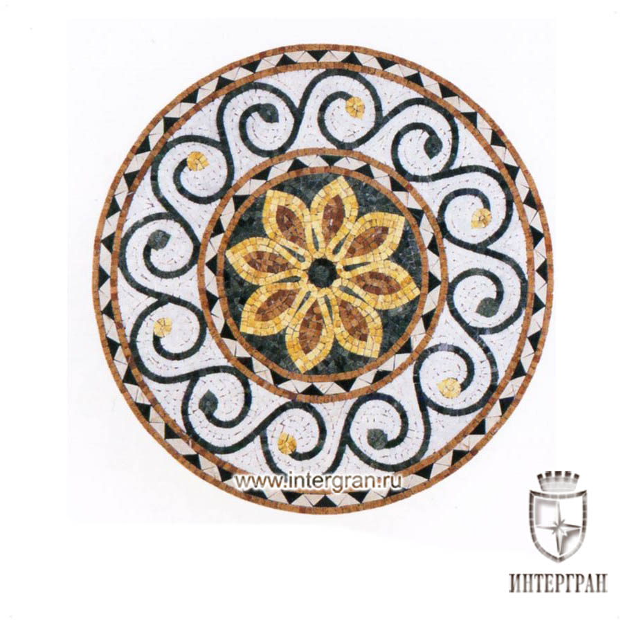 Мозаичное панно RMKR0153 от компании «ИНТЕРГРАН» | Изготовление мозаики из натурального камня