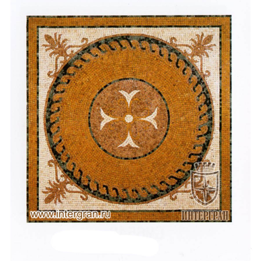Мозаичный ковер RMKV0051 от компании «ИНТЕРГРАН» | Изготовление мозаики из натурального камня