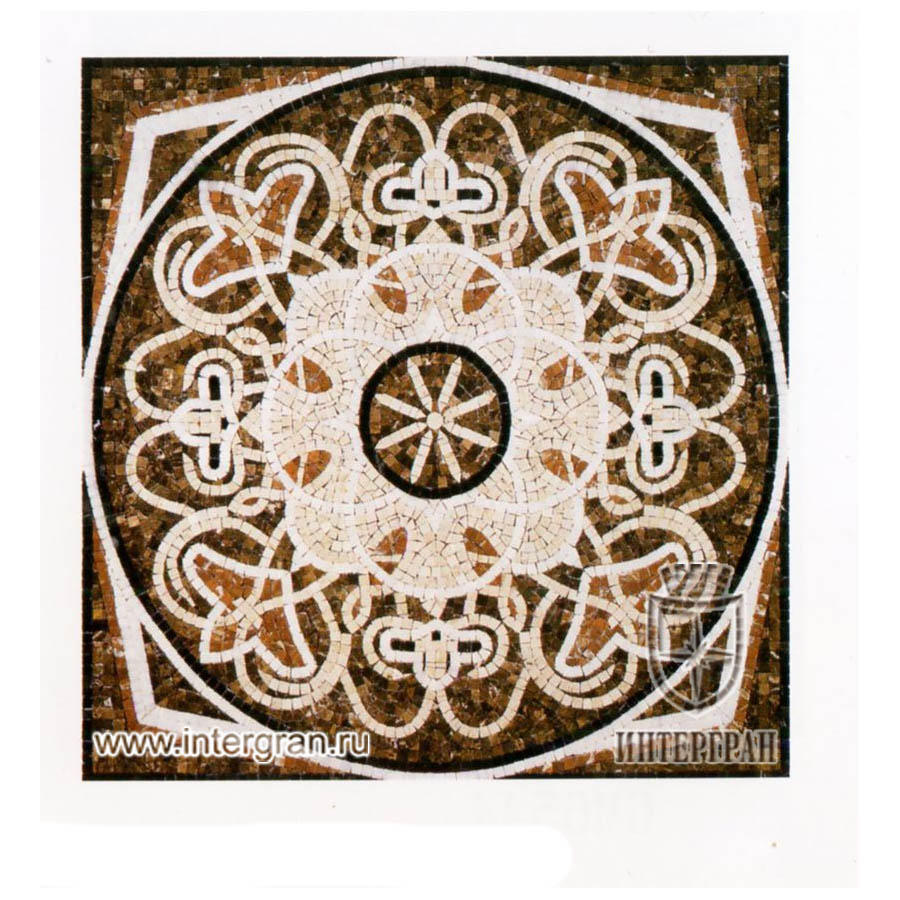 Мозаичный ковер RMKV0055 от компании «ИНТЕРГРАН» | Изготовление мозаики из натурального камня